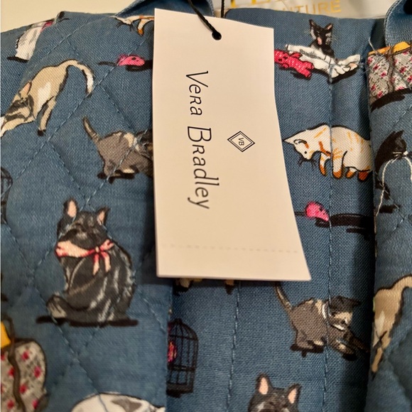 Vera Bradley Cat Print Cat’s Meow Blue Backpack - Picture 3 of 7